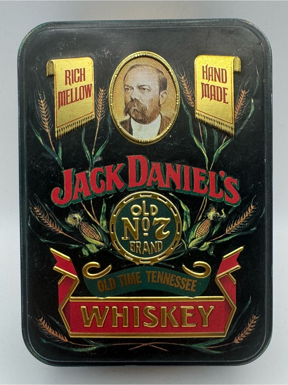 Vintage Jack Daniel’s Old No. 7 Collectible Tin w/ 2 EMPTY 50ml Bottles England